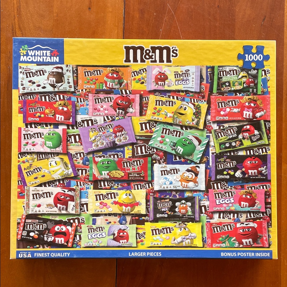 White Mountain M&M's Candy Puzzle 1000 Pieces hard to find
